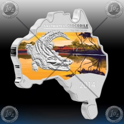 1oz Map Shaped coin "KROKODIL" 2014